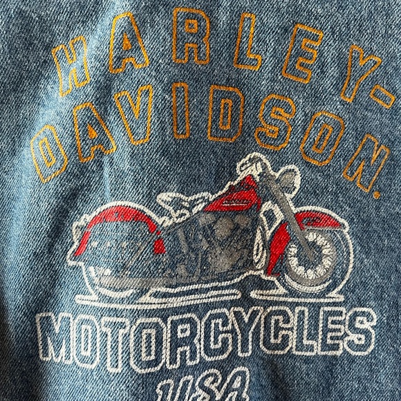 Kids size 12 denim jacket, Harley Davidson - Picture 4 of 7